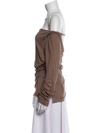 Helmut Lang Off-The-Shoulder Long Sleeve Top