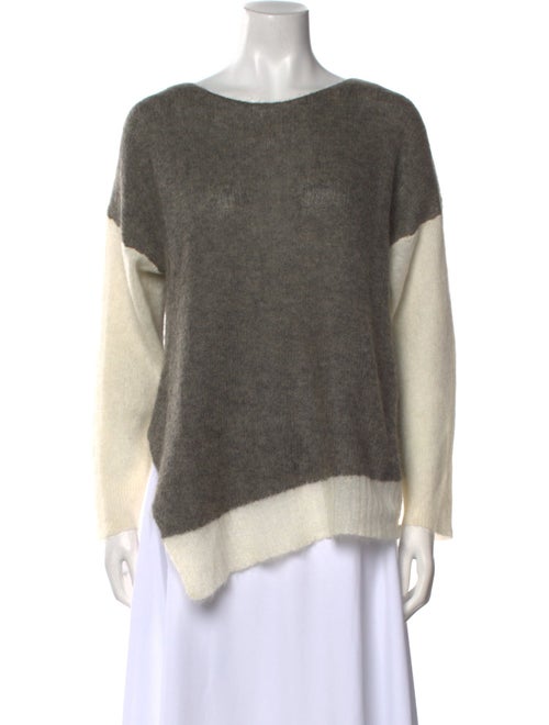 Helmut Lang Colorblock Pattern Bateau Neckline Sweater