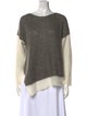 Helmut Lang Colorblock Pattern Bateau Neckline Sweater