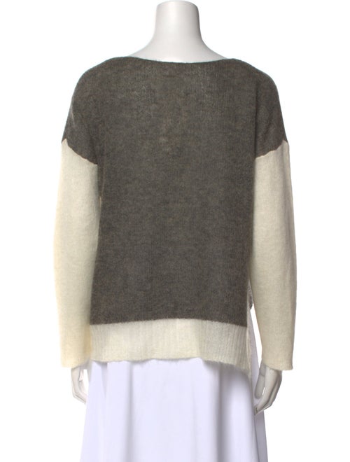 Helmut Lang Colorblock Pattern Bateau Neckline Sweater