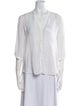 Helmut Lang V-Neck Three-Quarter Sleeve Button-Up Top