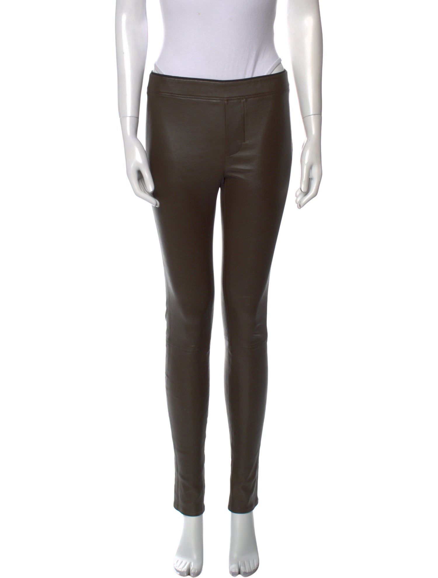 Helmut Lang Lamb Leather Skinny Leg Pants
