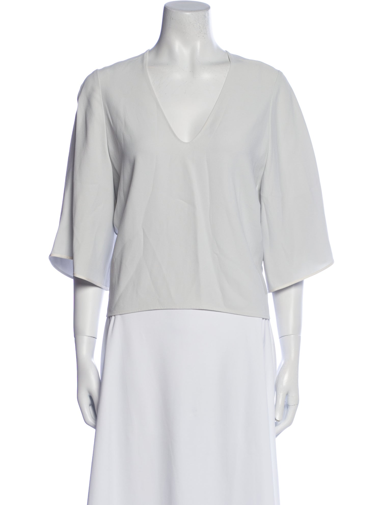 Helmut Lang V-Neck Three-Quarter Sleeve Top