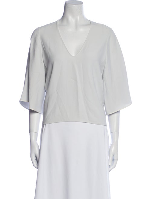 Helmut Lang V-Neck Three-Quarter Sleeve Top