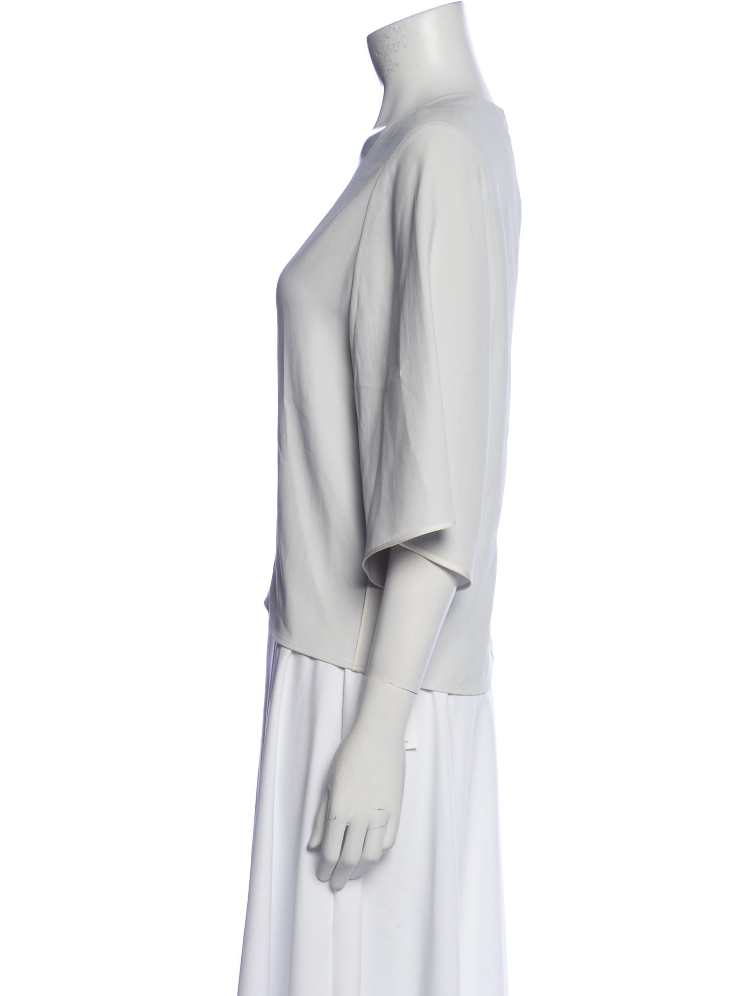 Helmut Lang V-Neck Three-Quarter Sleeve Top