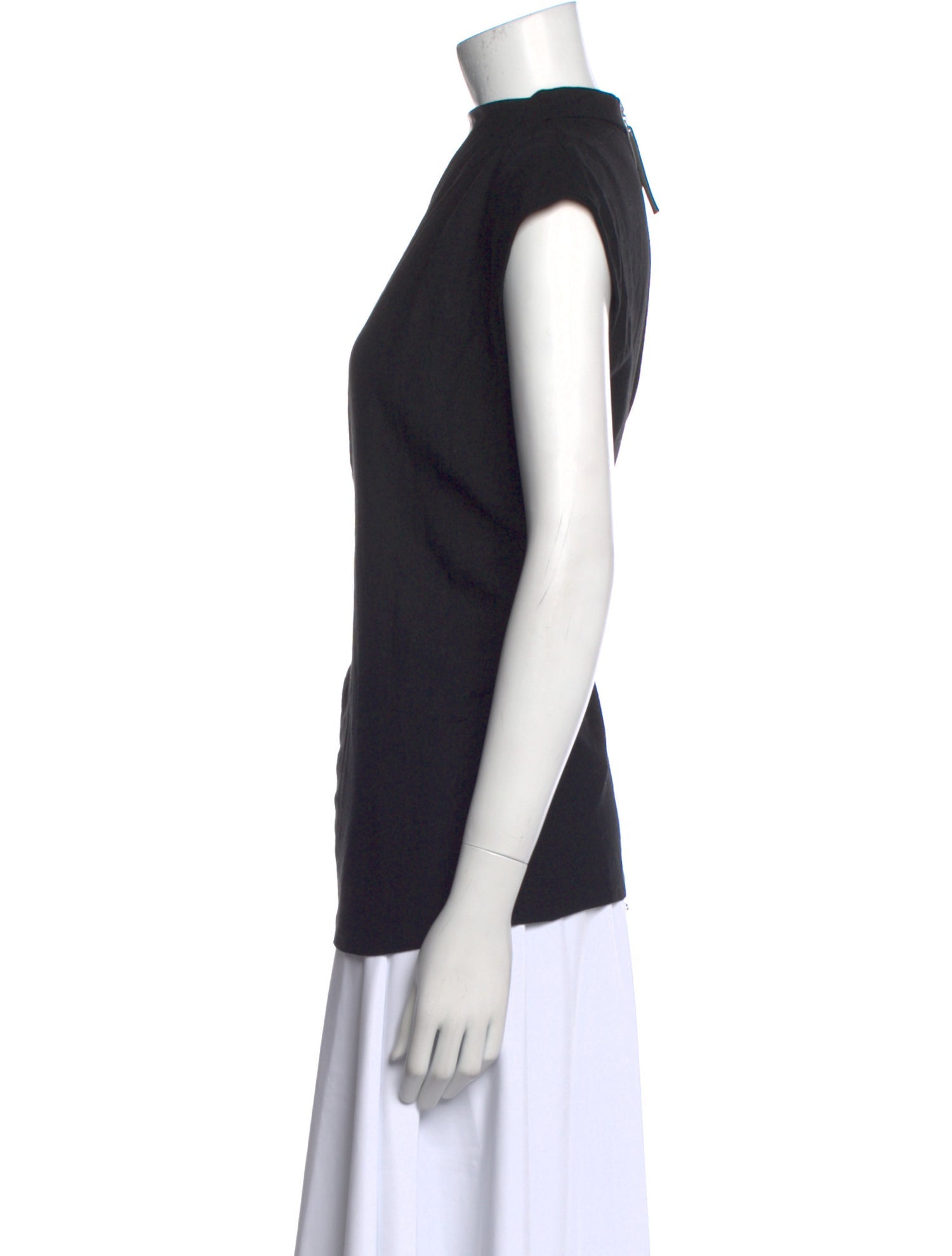 Helmut Lang Mock Neck Short Sleeve Top