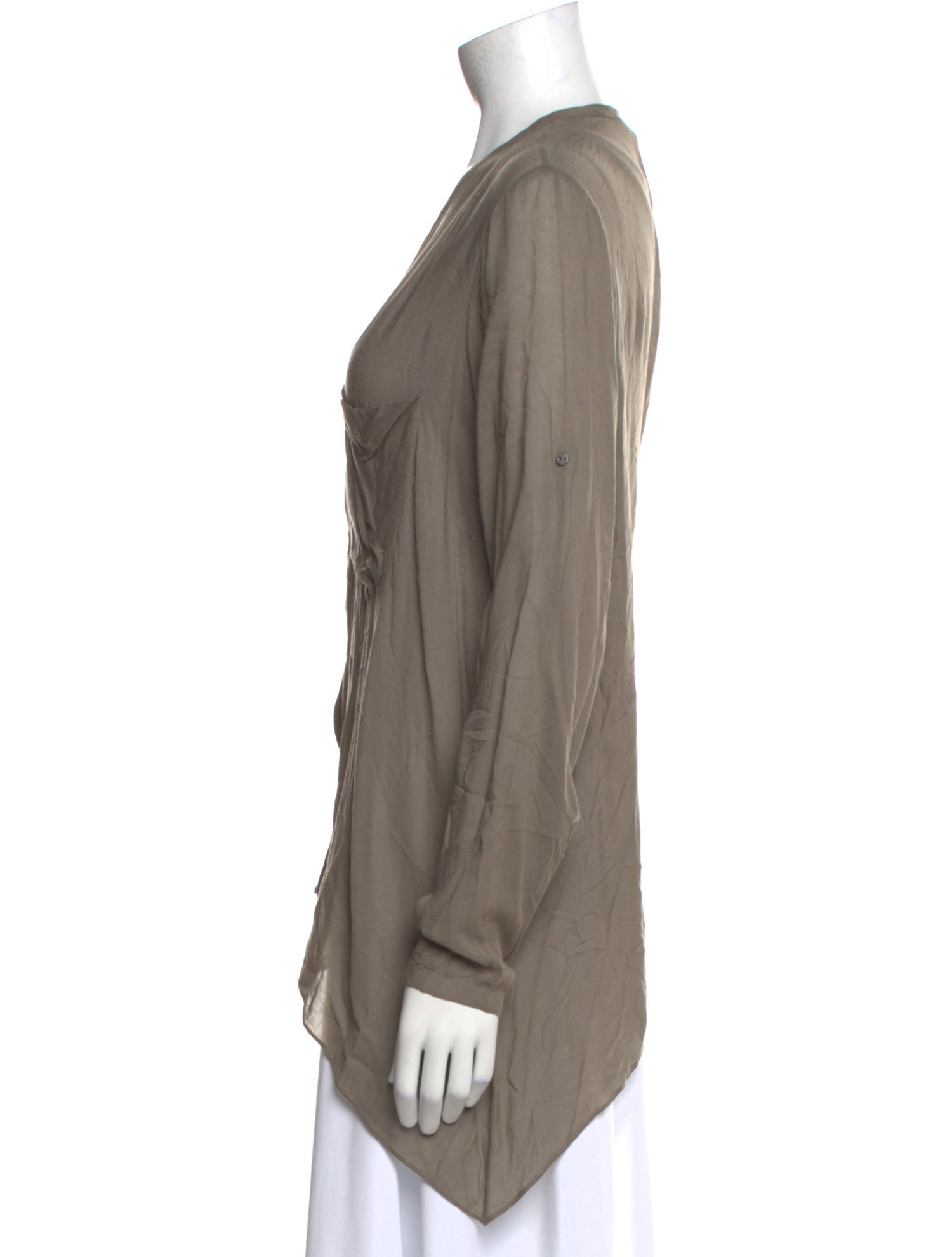 Helmut Lang V-Neck Long Sleeve Blouse