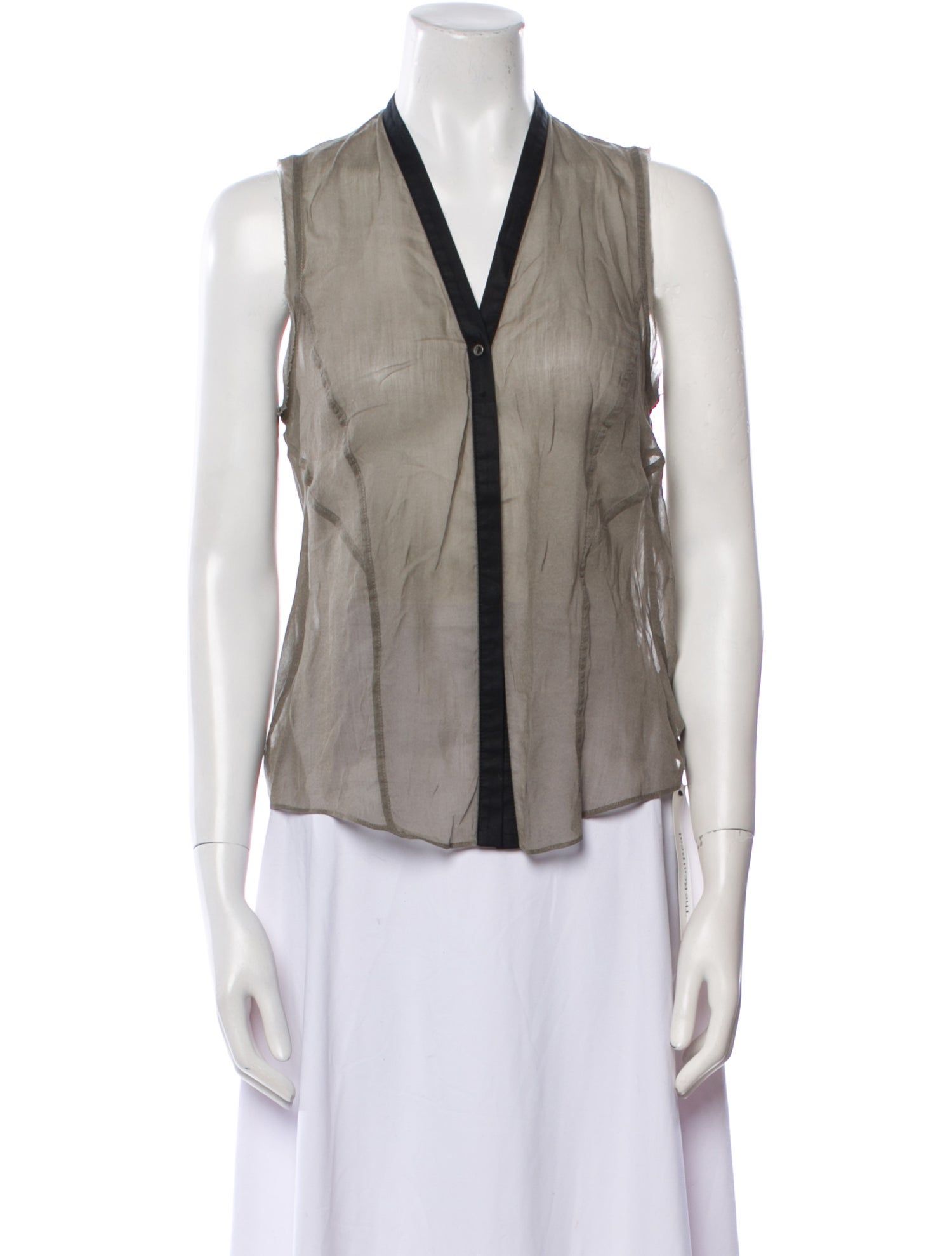 Helmut Lang V-Neck Sleeveless Blouse