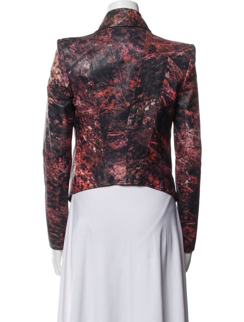 Helmut Lang Leather Floral Print Blazer