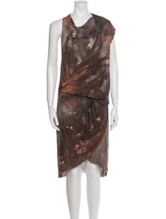 Helmut Lang Printed Knee-Length Dress