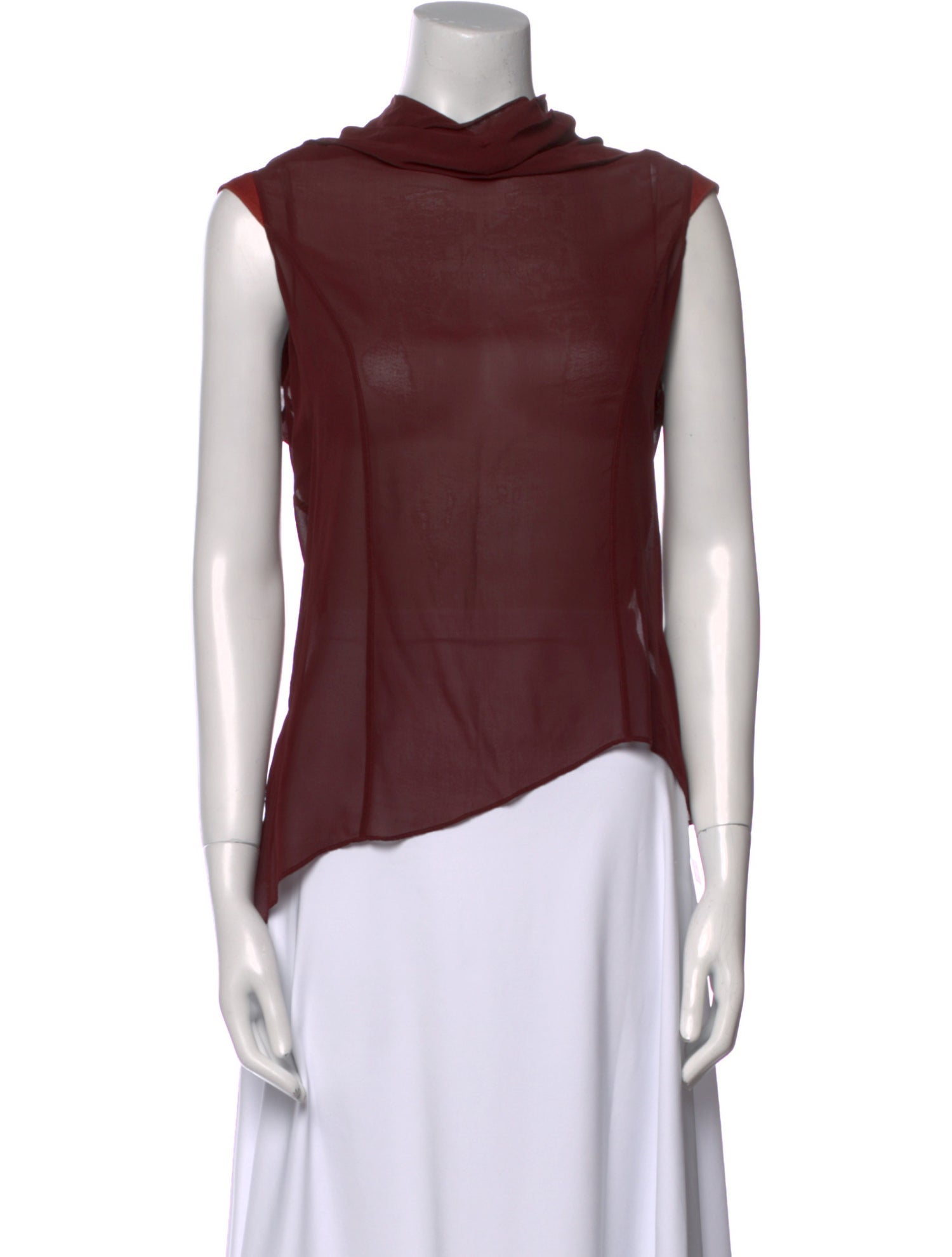 Helmut Lang Silk Cowl Neck Top
