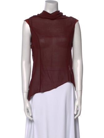 Helmut Lang Silk Cowl Neck Top