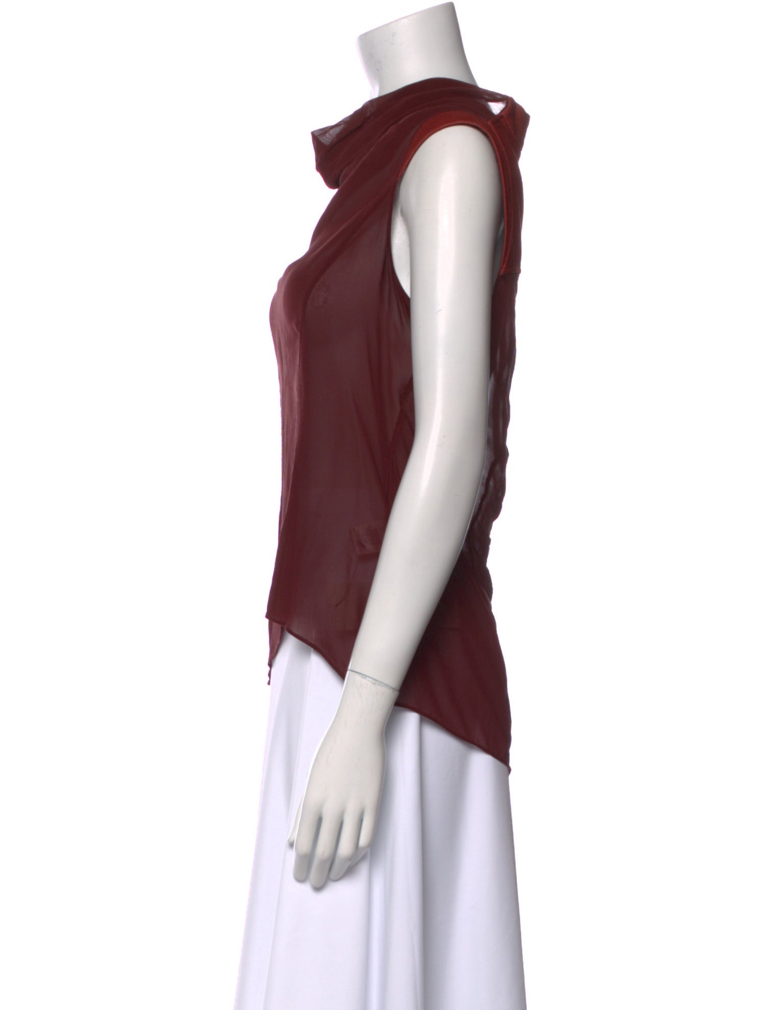 Helmut Lang Silk Cowl Neck Top