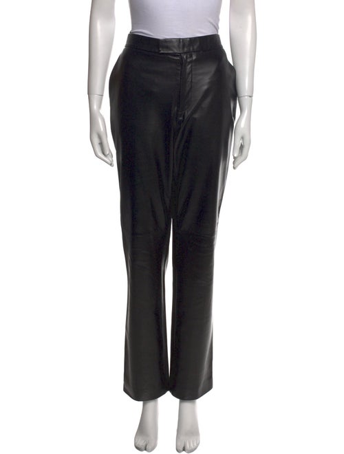 Helmut Lang Calf Leather Straight Leg Pants