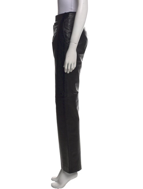 Helmut Lang Calf Leather Straight Leg Pants