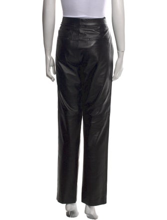 Helmut Lang Calf Leather Straight Leg Pants