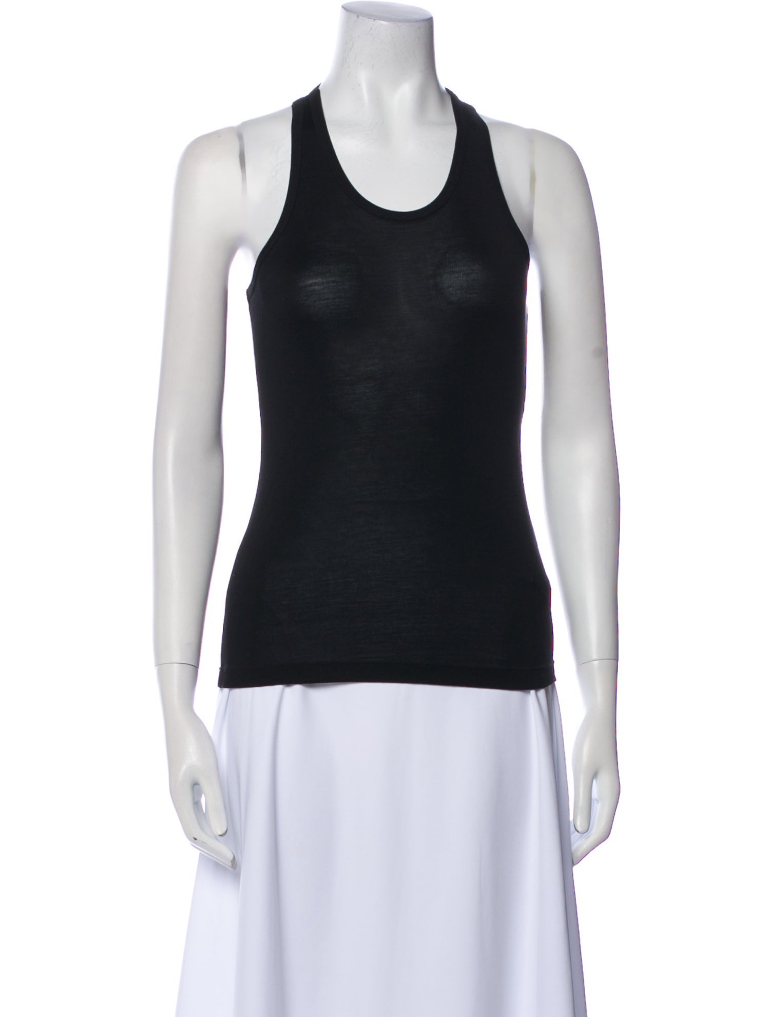Helmut Lang Silk Scoop Neck Top