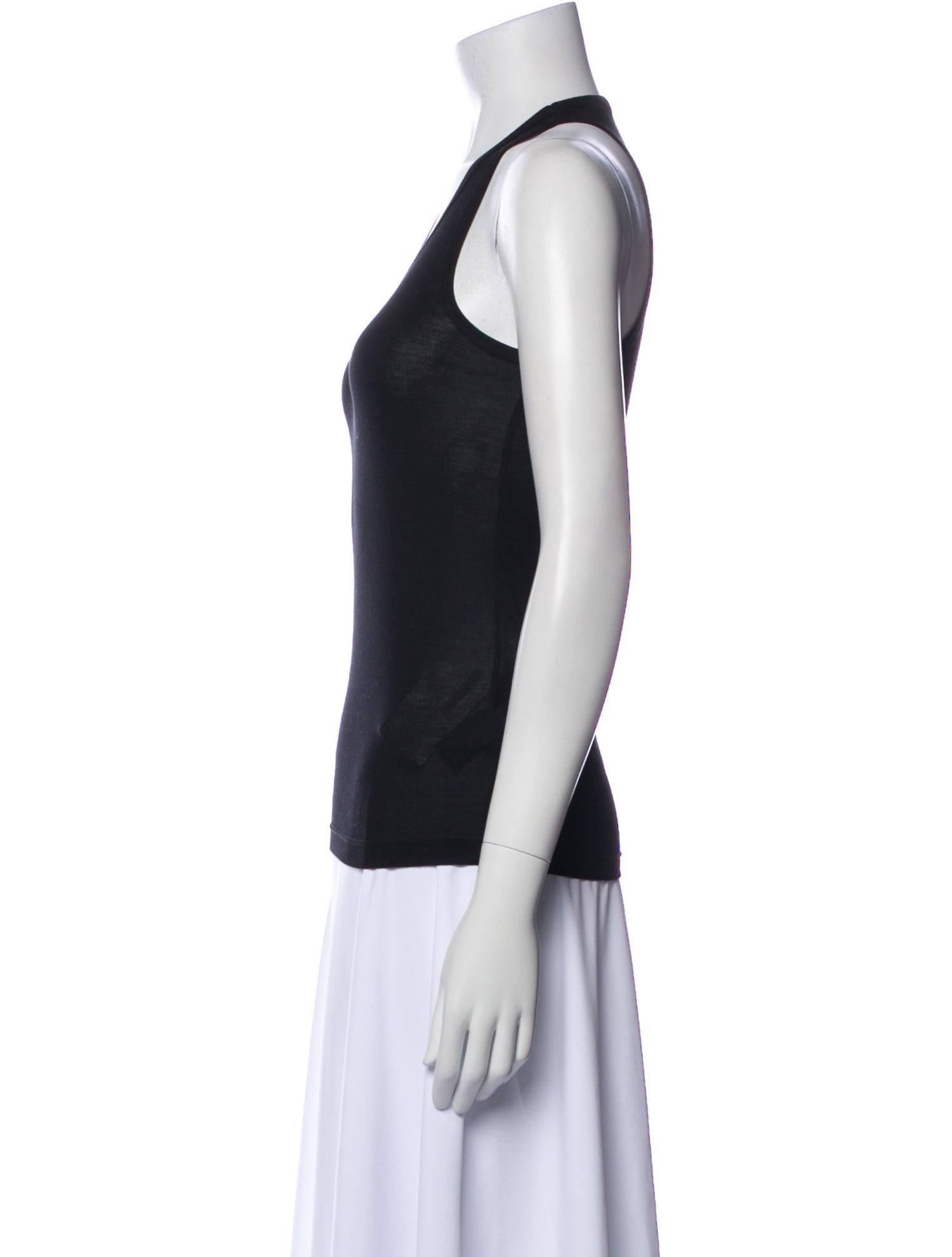 Helmut Lang Silk Scoop Neck Top