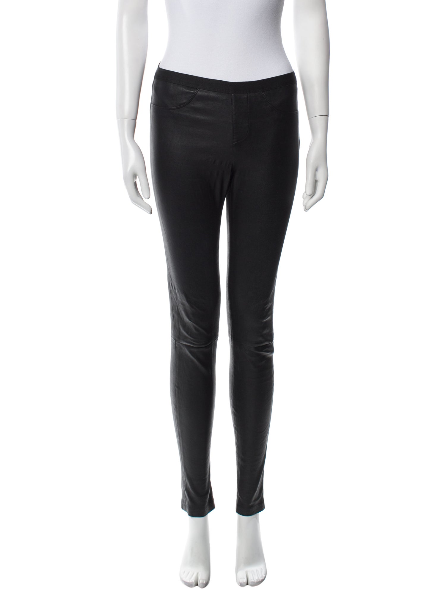 Helmut Lang Lamb Leather Skinny Leg Pants