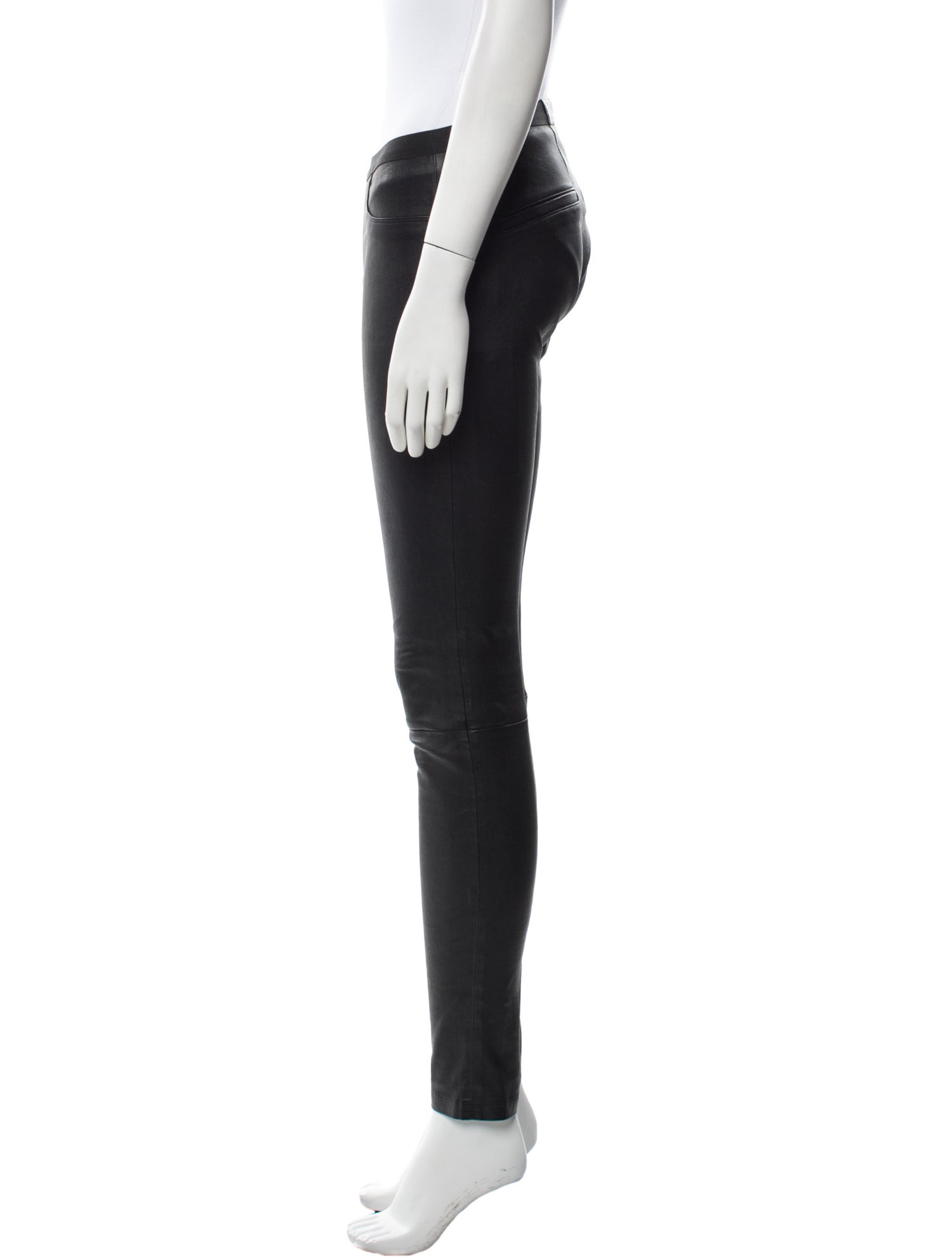 Helmut Lang Lamb Leather Skinny Leg Pants