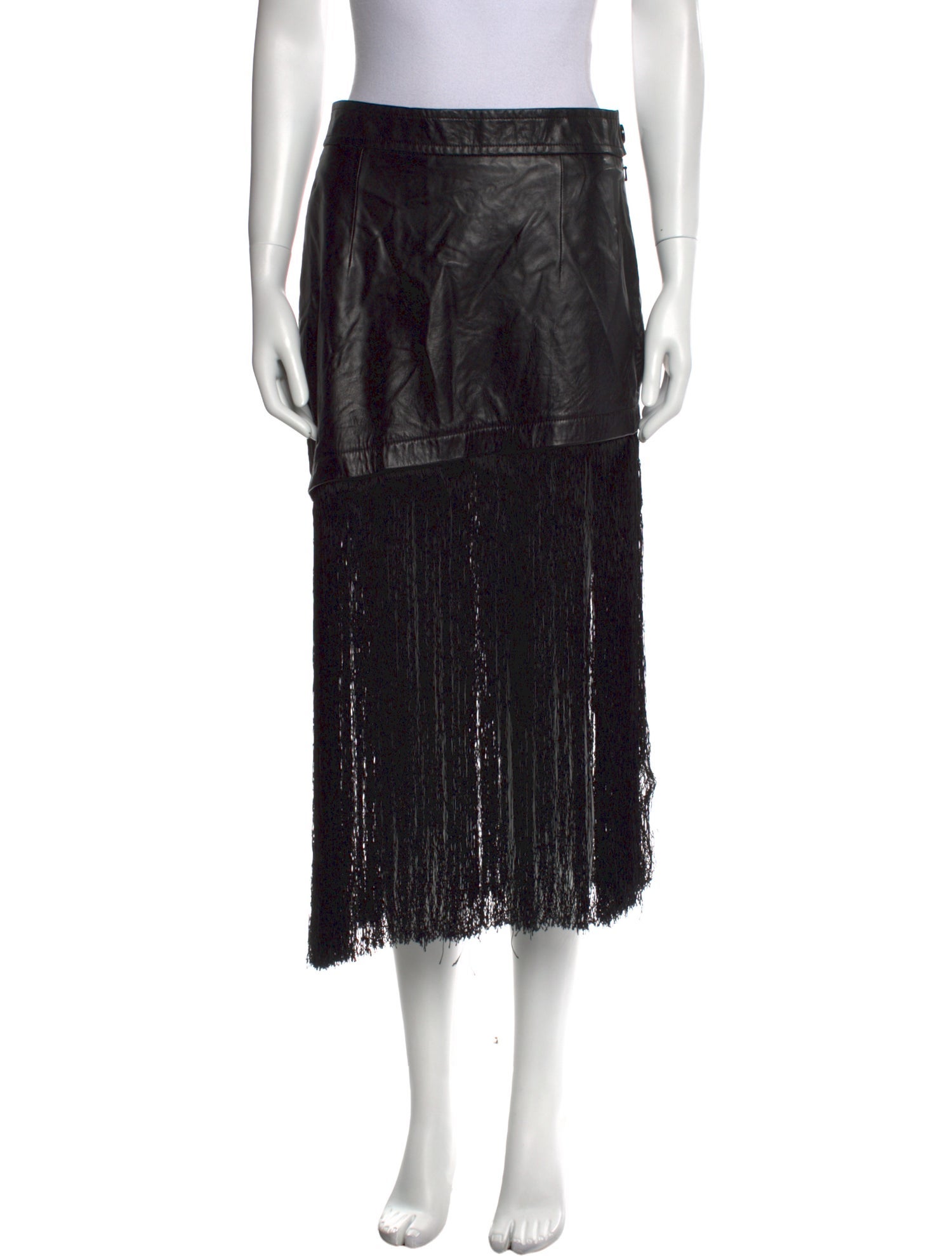 Helmut Lang Leather Midi Length Skirt