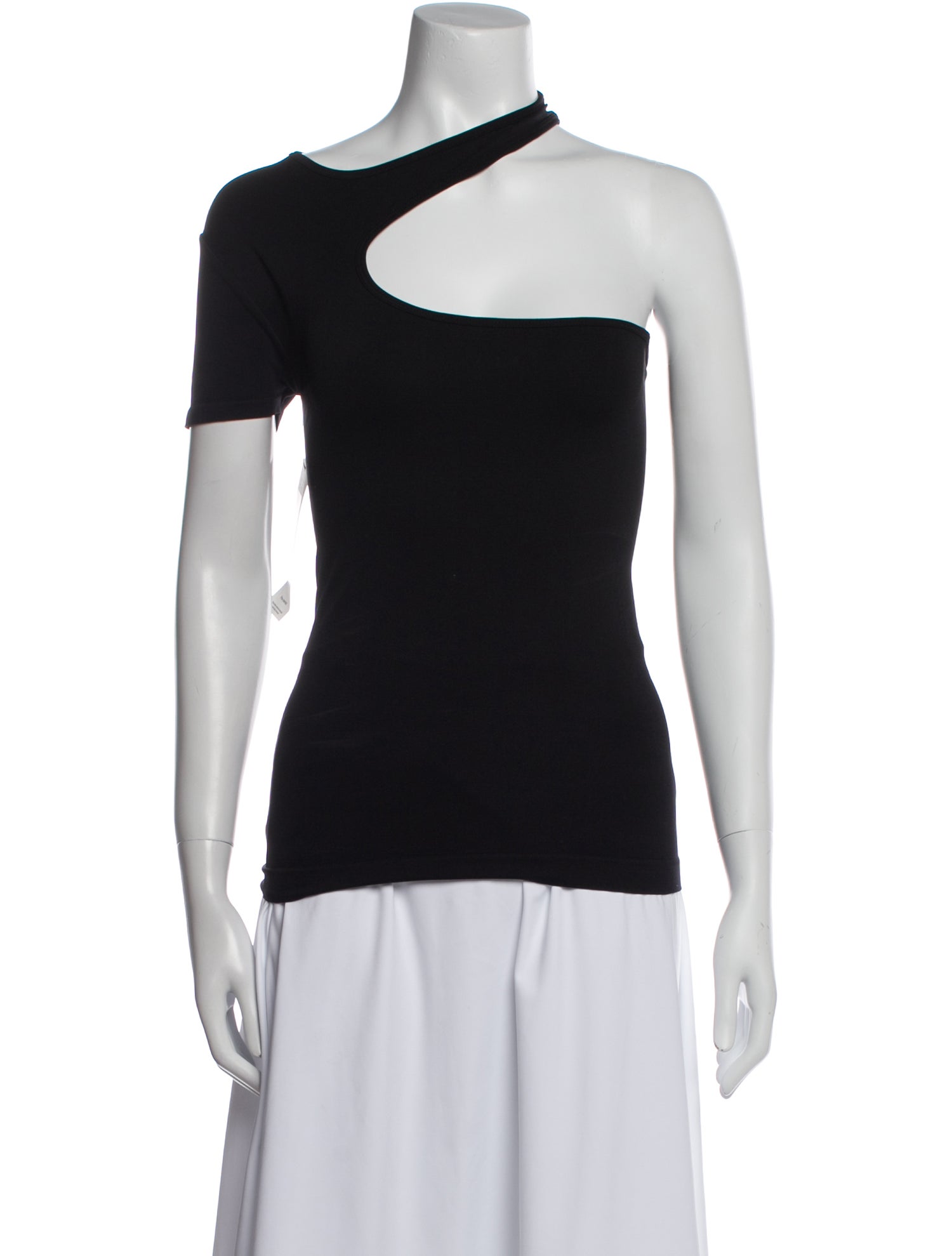 Helmut Lang One-Shoulder Short Sleeve Top
