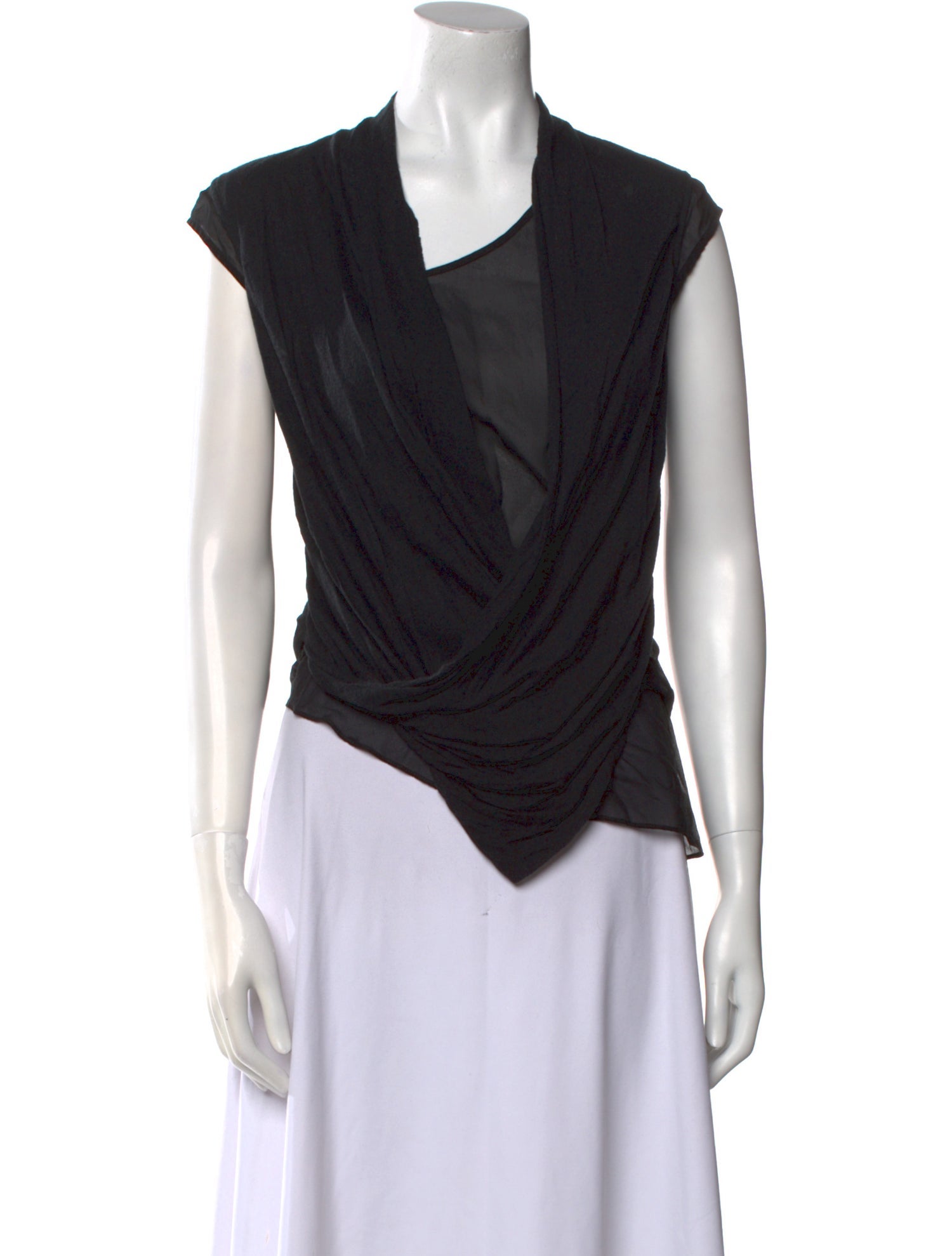 Helmut Lang Cowl Neck Short Sleeve Top