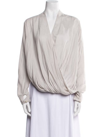 Helmut Lang V-Neck Long Sleeve Blouse