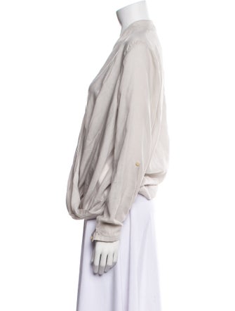 Helmut Lang V-Neck Long Sleeve Blouse
