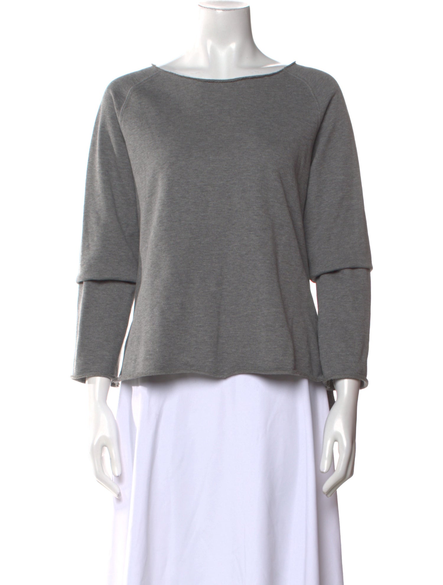 Helmut Lang Bateau Neckline Three-Quarter Sleeve Top