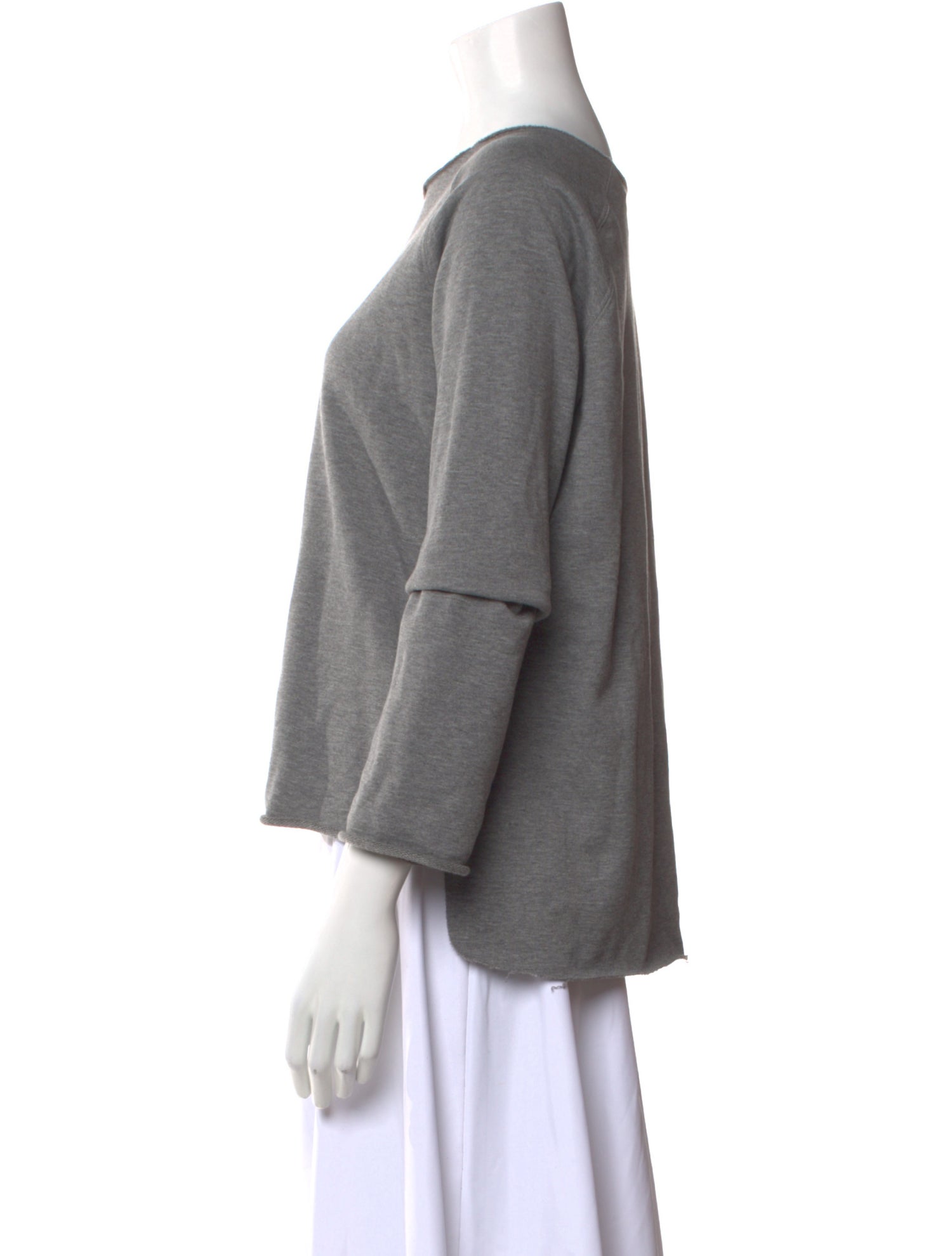 Helmut Lang Bateau Neckline Three-Quarter Sleeve Top