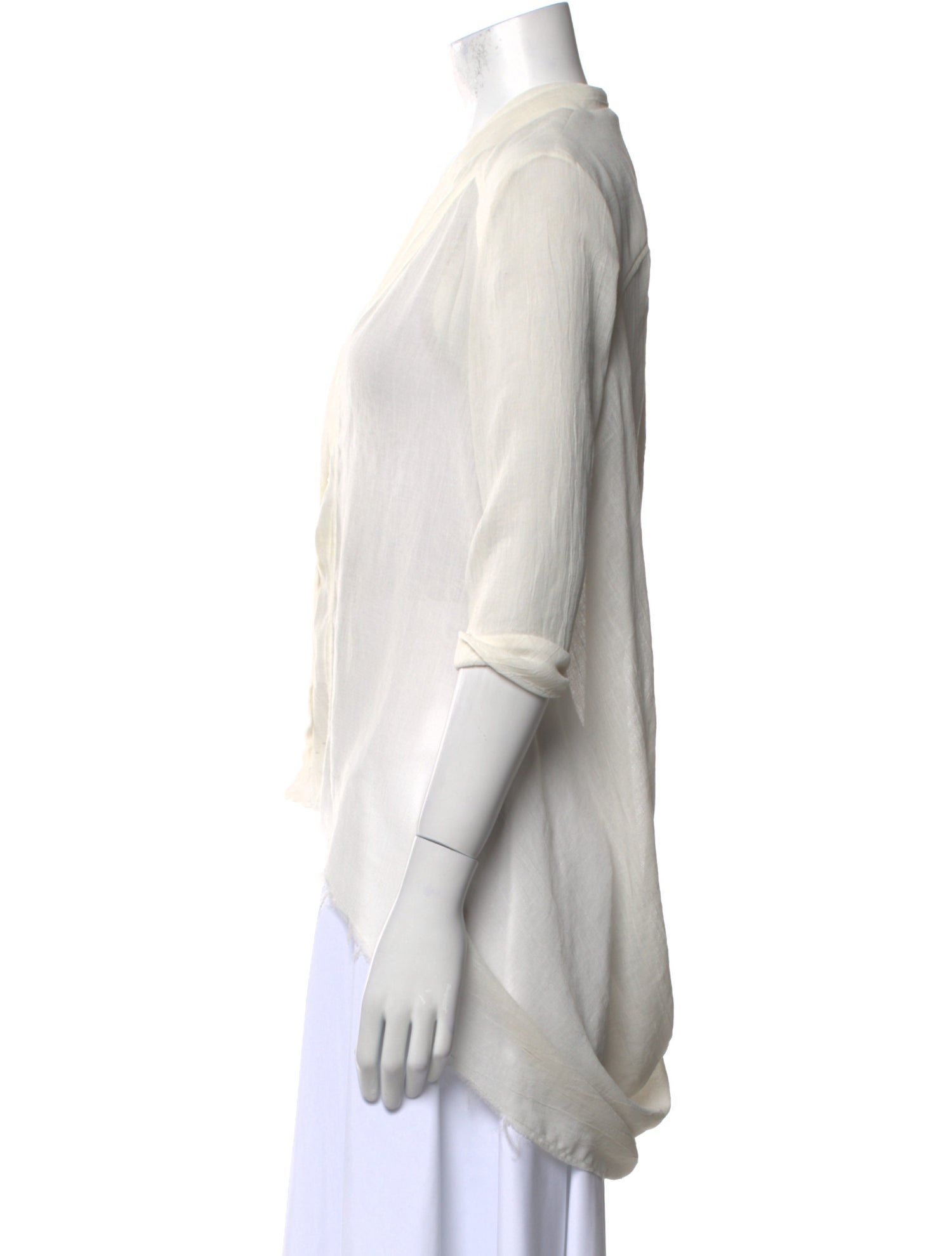 Helmut Lang V-Neck Three-Quarter Sleeve Blouse