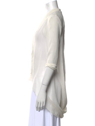 Helmut Lang V-Neck Three-Quarter Sleeve Blouse