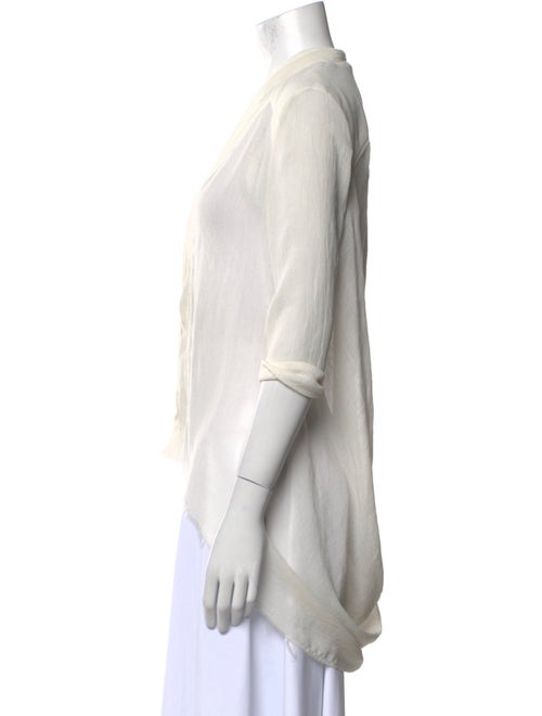 Helmut Lang V-Neck Three-Quarter Sleeve Blouse
