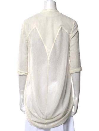 Helmut Lang V-Neck Three-Quarter Sleeve Blouse