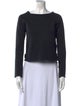 Helmut Lang Bateau Neckline Long Sleeve Crop Top
