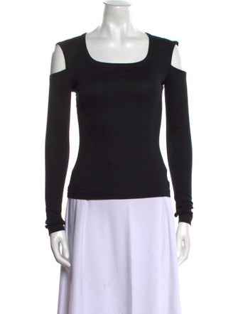 Helmut Lang Square Neckline Long Sleeve Top