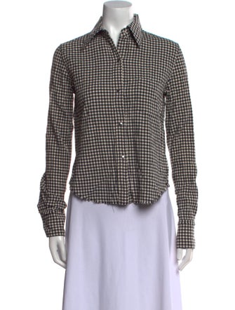Helmut Lang Plaid Print Long Sleeve Button-Up Top