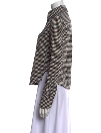 Helmut Lang Plaid Print Long Sleeve Button-Up Top
