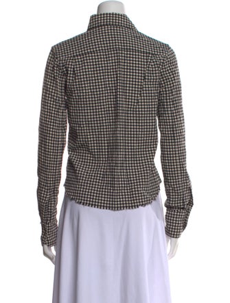 Helmut Lang Plaid Print Long Sleeve Button-Up Top