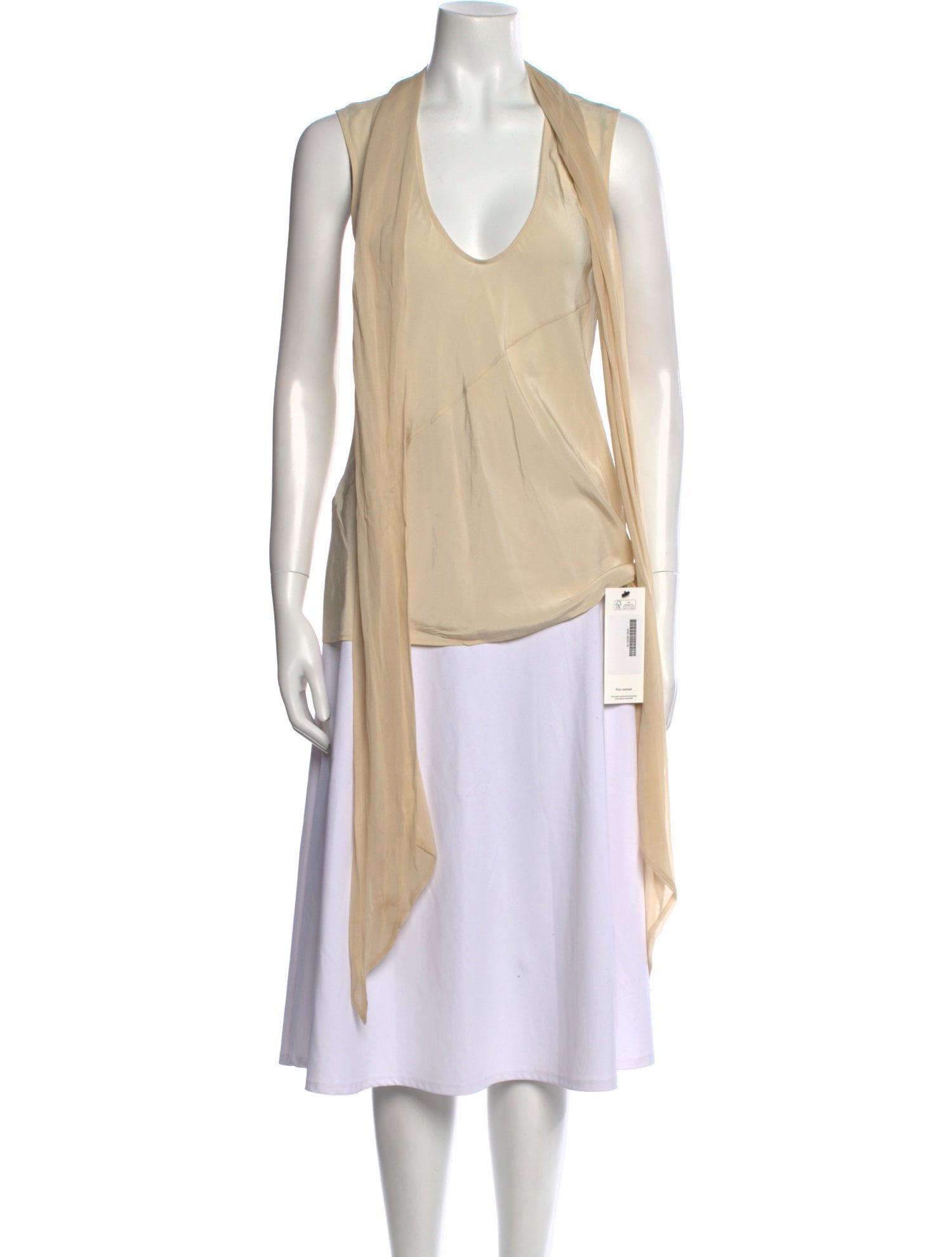 Helmut Lang Silk Scoop Neck Tunic