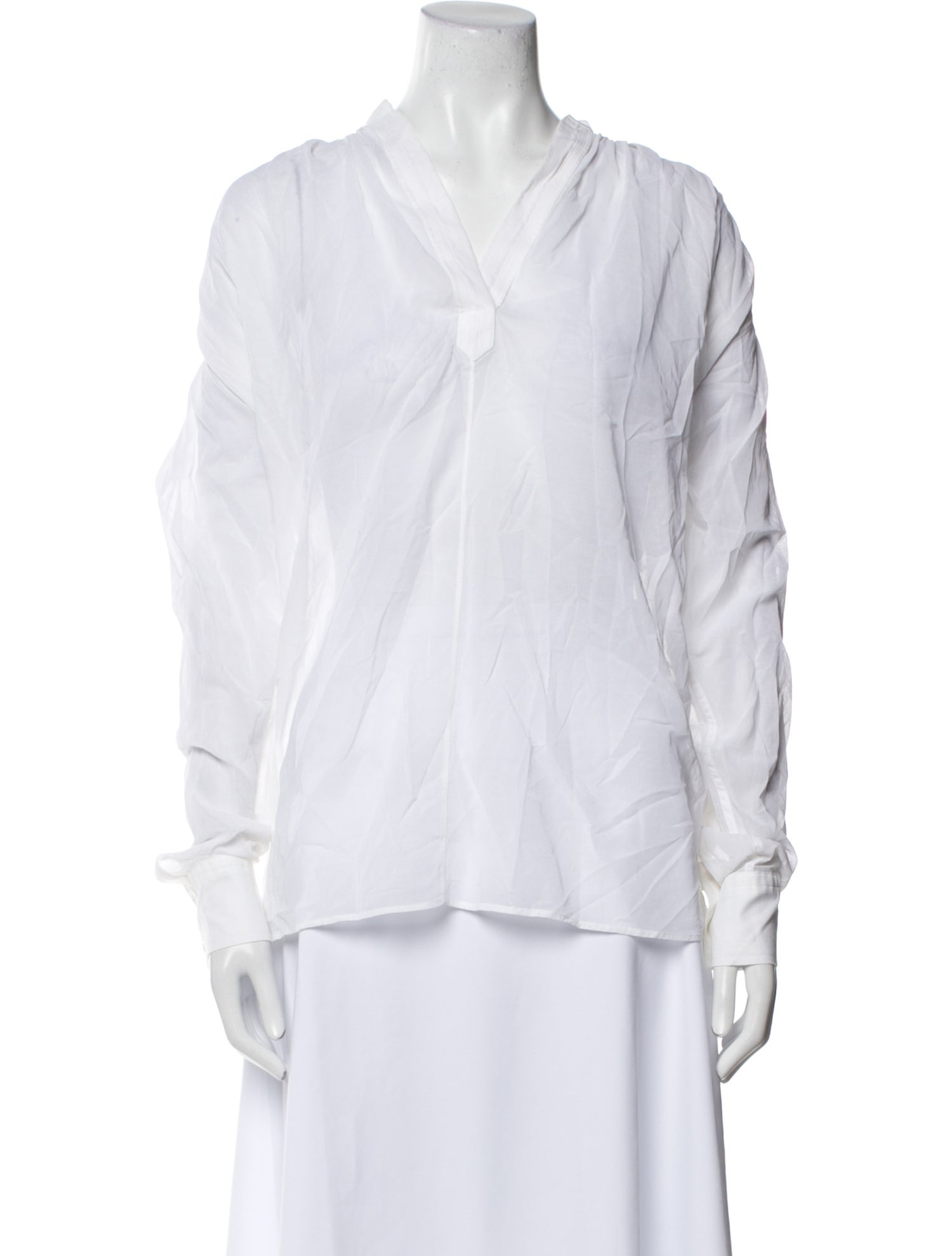 Helmut Lang V-Neck Long Sleeve Blouse