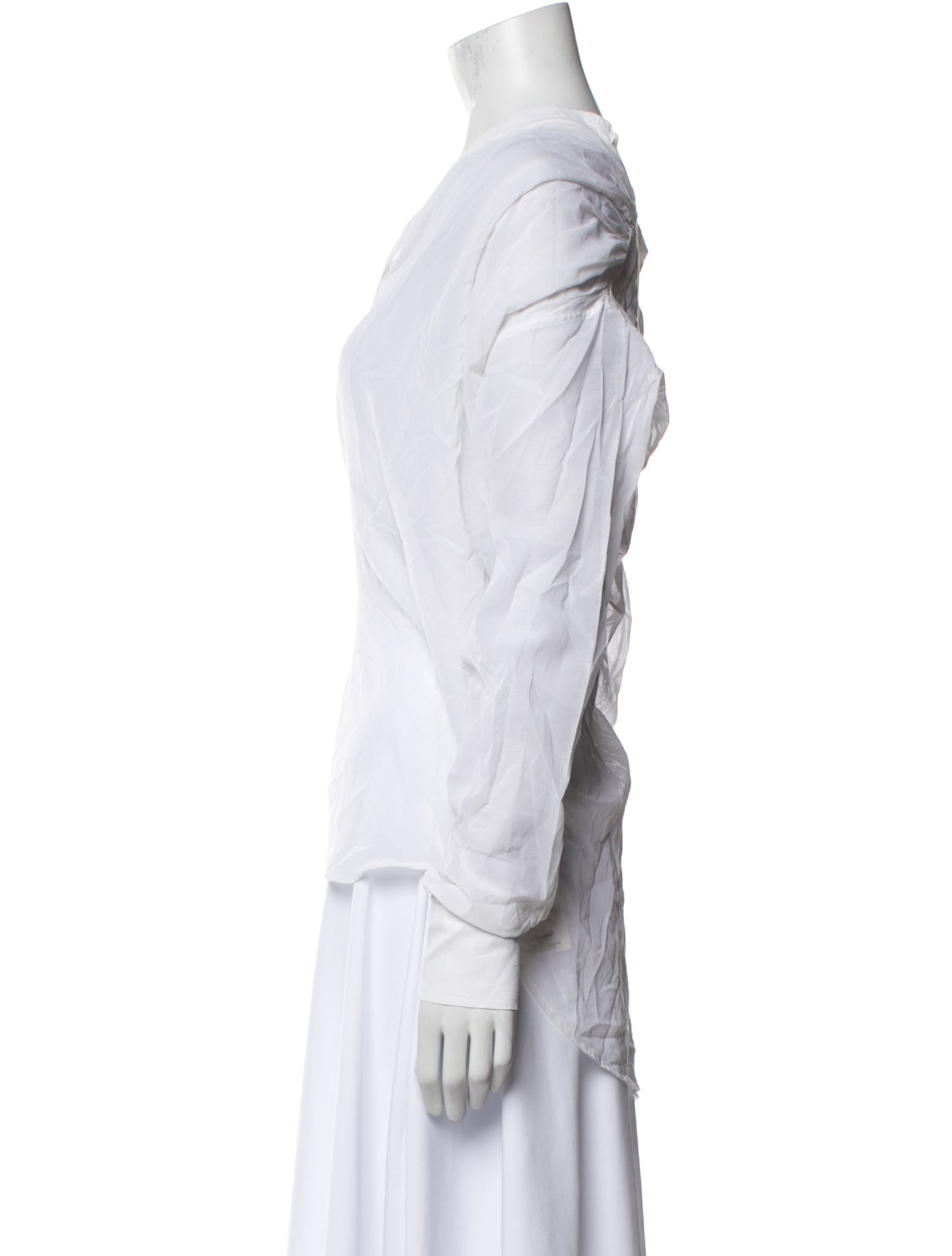 Helmut Lang V-Neck Long Sleeve Blouse