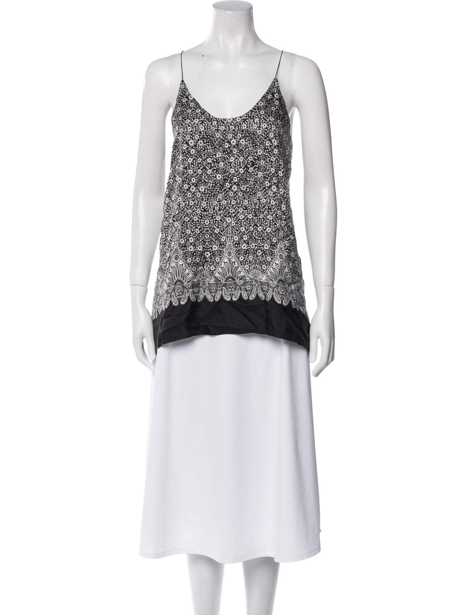 Helmut Lang Silk Floral Print Tunic