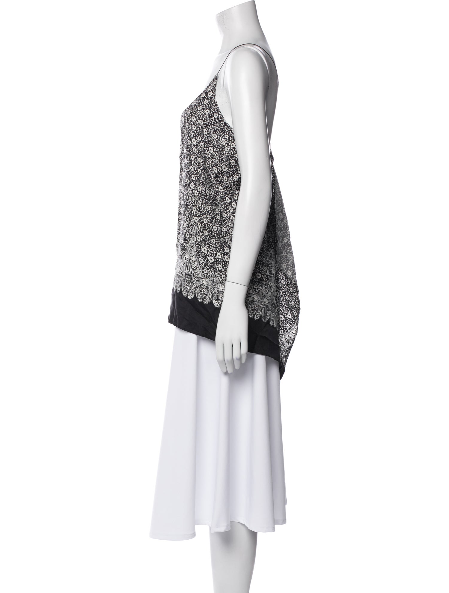 Helmut Lang Silk Floral Print Tunic