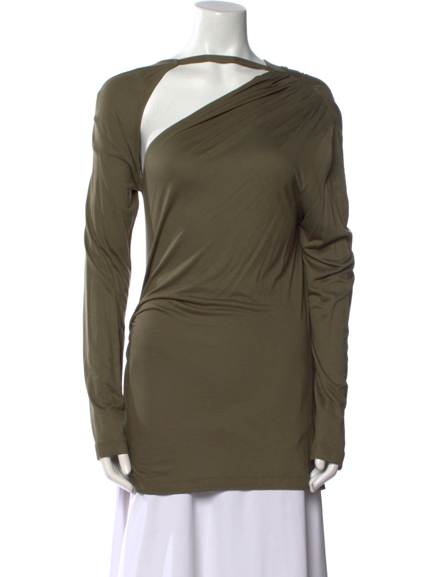 Helmut Lang One-Shoulder Long Sleeve Tunic