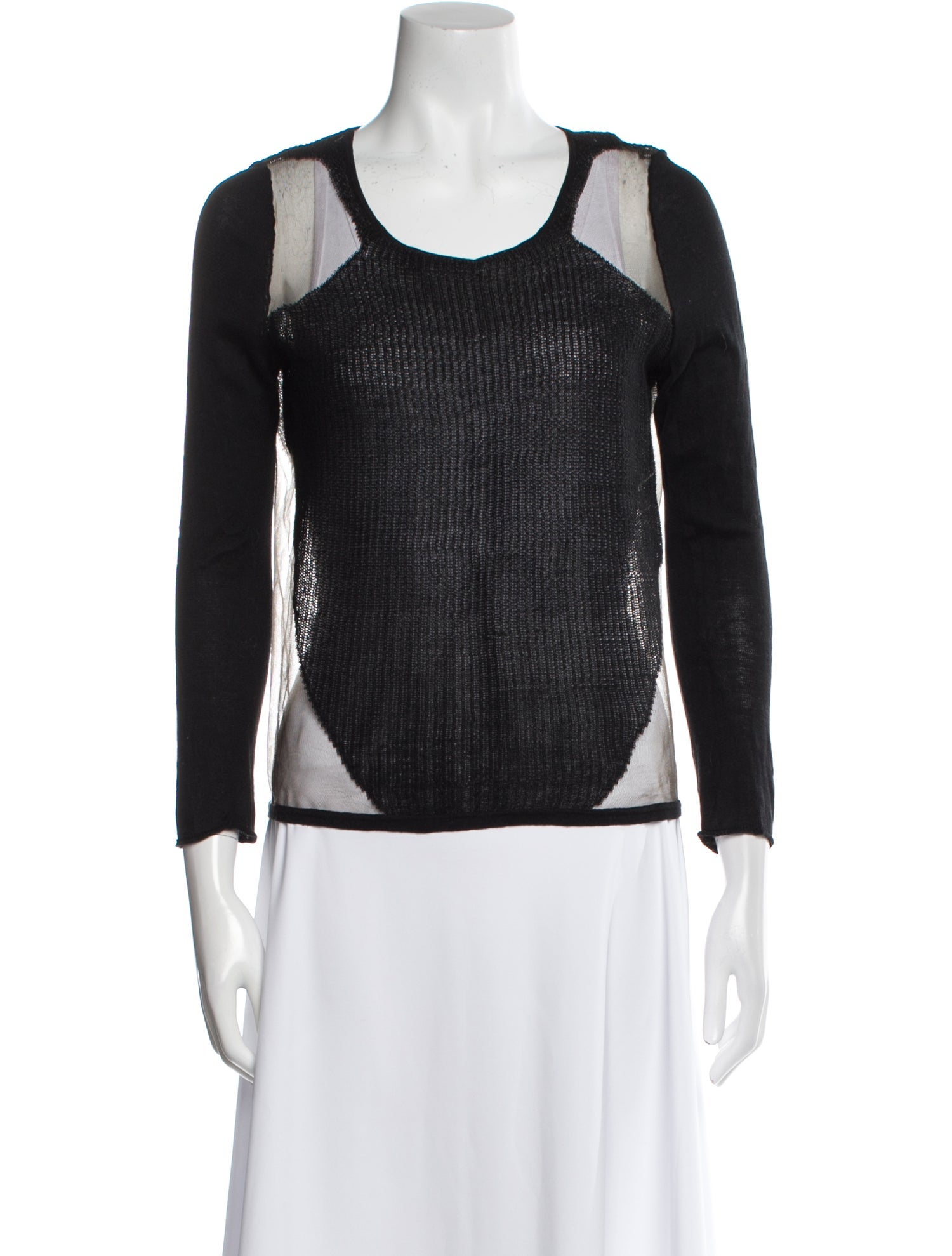 Helmut Lang Scoop Neck Three-Quarter Sleeve Top