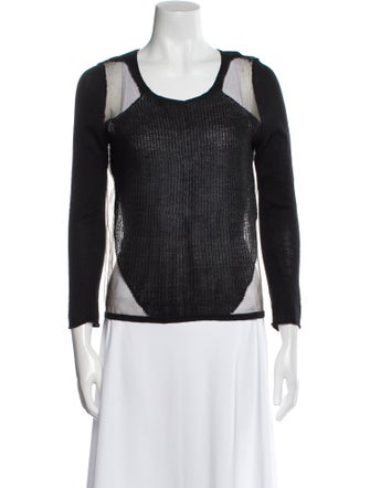 Helmut Lang Scoop Neck Three-Quarter Sleeve Top