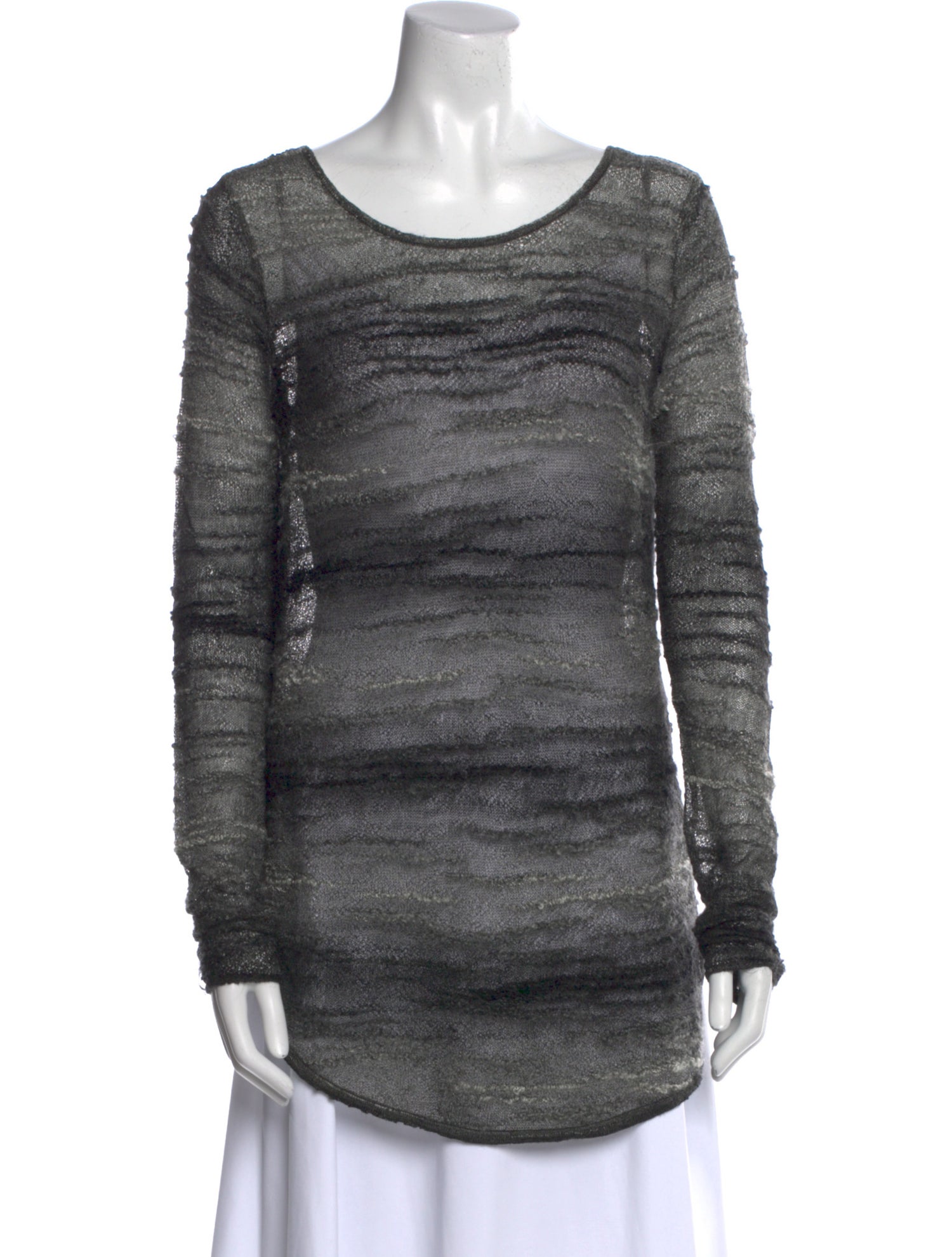 Helmut Lang Striped Scoop Neck Sweater