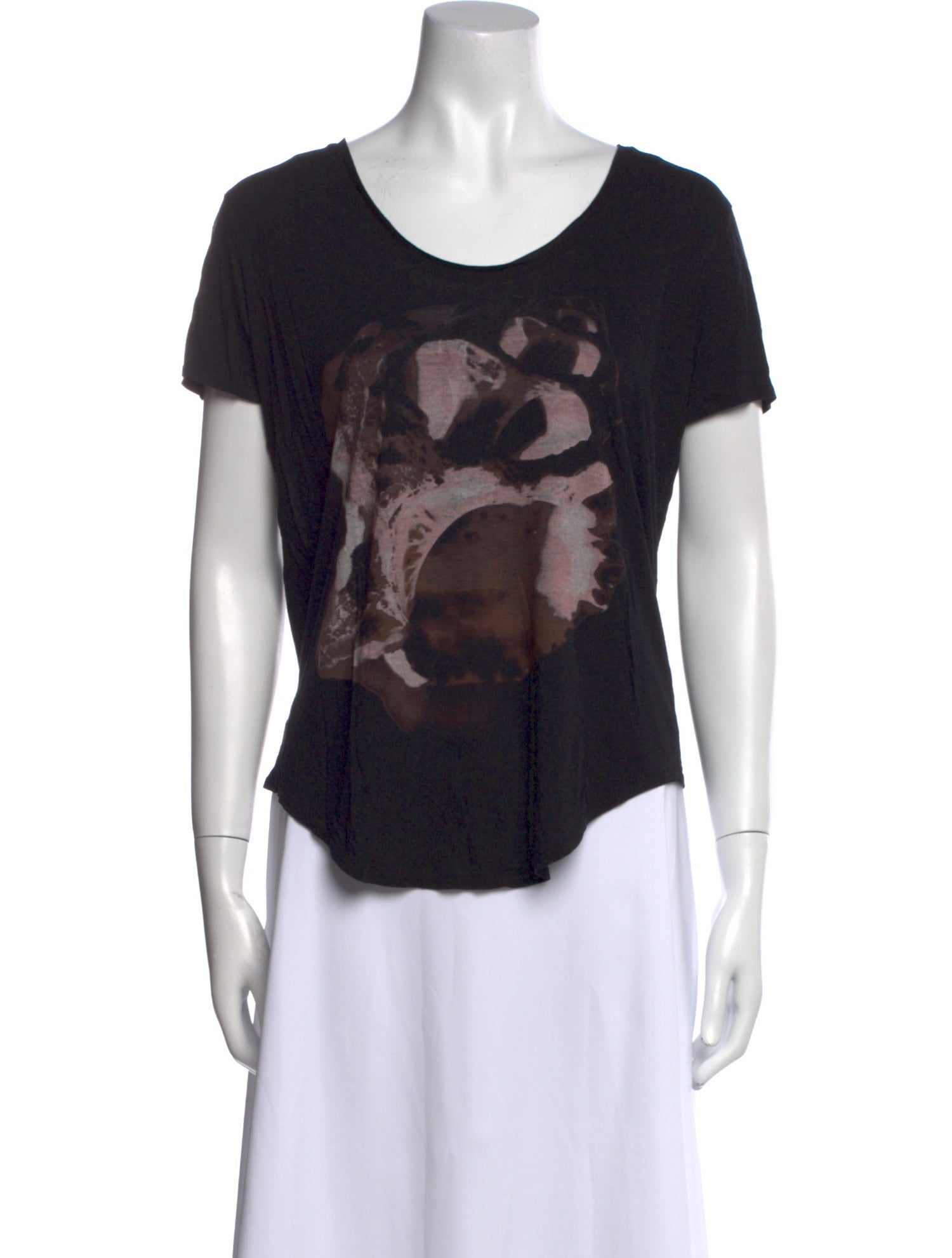 Helmut Lang Graphic Print Scoop Neck T-Shirt